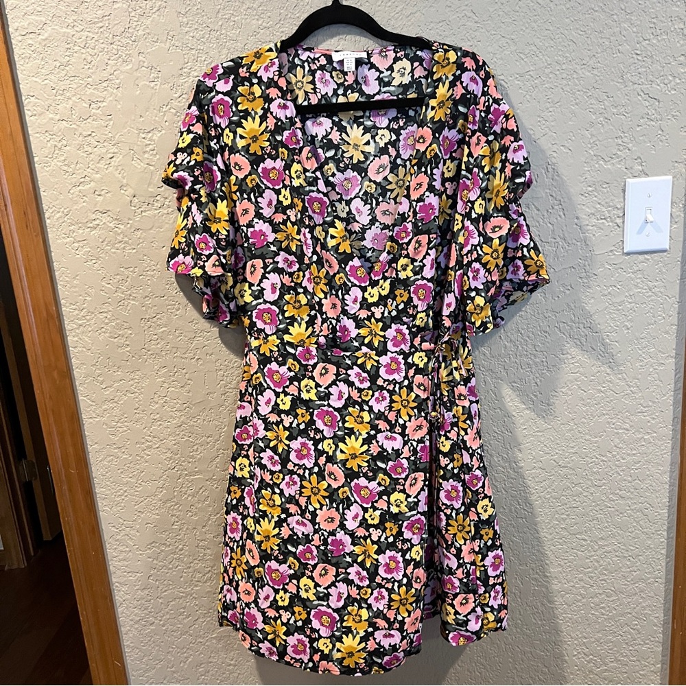 Topshop Floral Wrap Dress